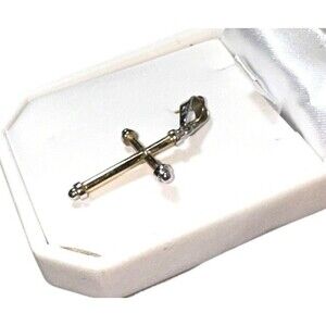 14K Two-Tone Gold Cross Pendant 2.12g – Tested & Stamped 14K – Elegant Design